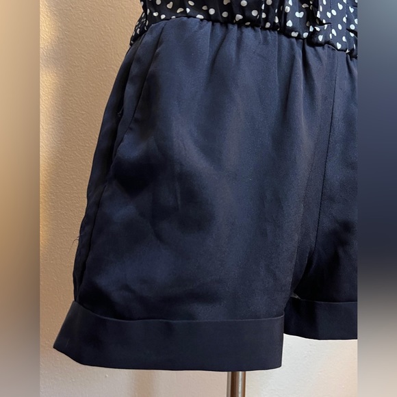 Vintage Express polka dots and hearts black and white romper Size Xs - Picture 3 of 8